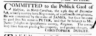 Feb 4 - Virginia Gazette Purdie and Dixon Slavery 3
