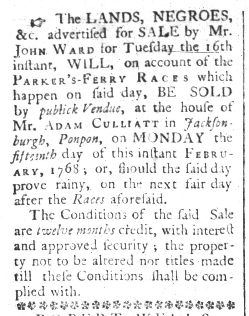 Feb 5 - South-Carolina and American General Gazette Slavery 1