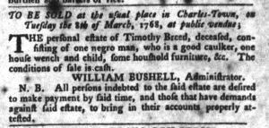 Feb 9 - South-Carolina Gazette and Country Journal Slavery 4