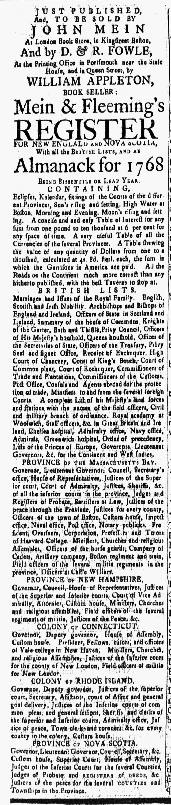 Jan 15 - 1:15:1768 New-Hampshire Gazette