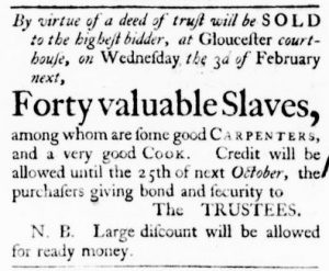 Jan 21 - Virginia Gazette Purdie and Dixon Slavery 1