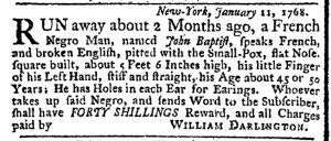 Jan 25 - New-York Gazette Weekly Post-Boy Slavery 1