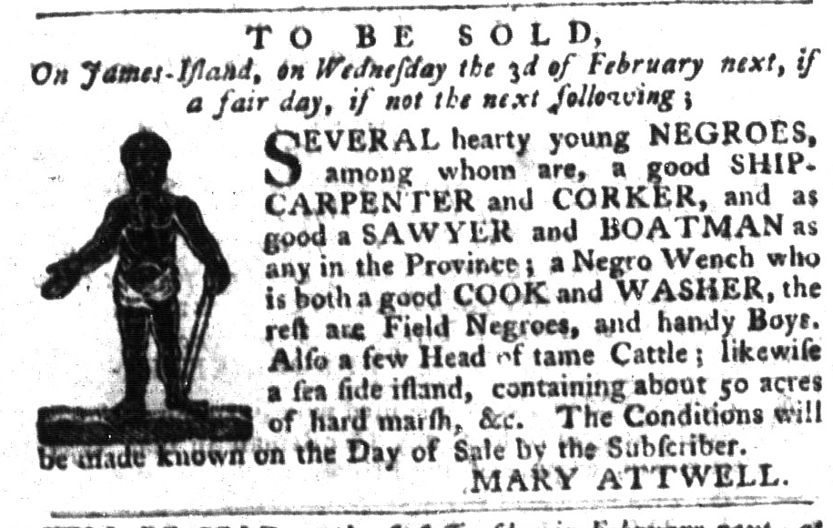 Jan 26 - South-Carolina Gazette and Country Journal Supplement Slavery 7