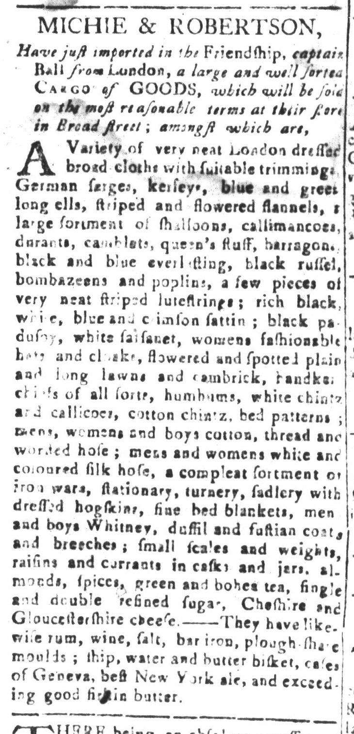 Jan 3 - 1:1:1768 South-Carolina and American General Gazette