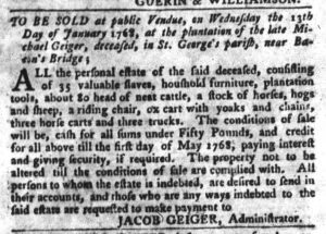 Jan 5 - South-Carolina Gazette and Country Journal Slavery 9
