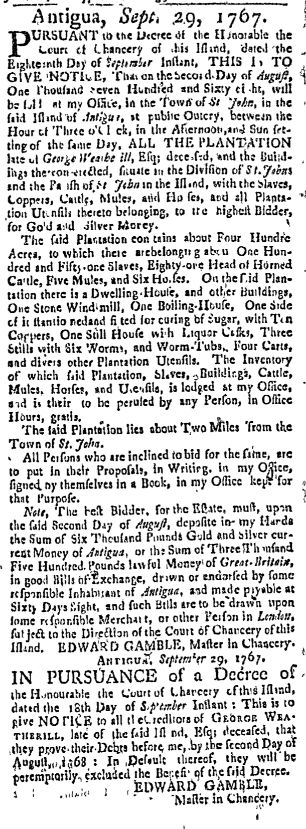 Feb 11 - Massachusetts Gazette Slavery 1