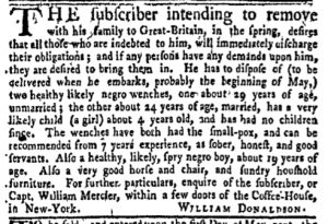 Feb 11 - New-York Gazette Weekly Mercury Extraordinary Slavery 1