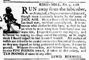 Feb 11 - Virginia Gazette Purdie and Dixon Slavery 3