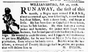 Feb 11 - Virginia Gazette Purdie and Dixon Slavery 4