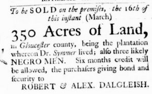 Mar 3 - Virginia Gazette Purdie and Dixon Slavery 2