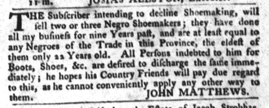 Apr 5 - South-Carolina Gazette and Country Journal Slavery 6
