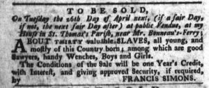 Apr 5 - South-Carolina Gazette and Country Journal Slavery 8