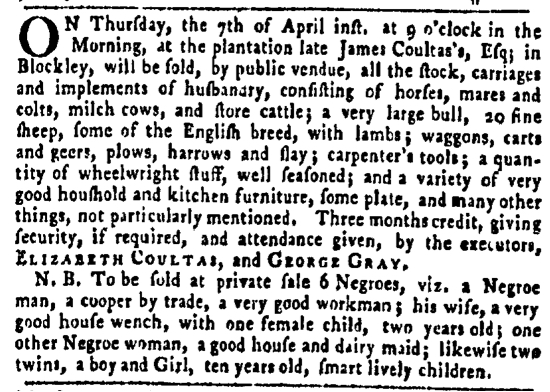 Apr 7 - Pennsylvania Gazette Slavery 3