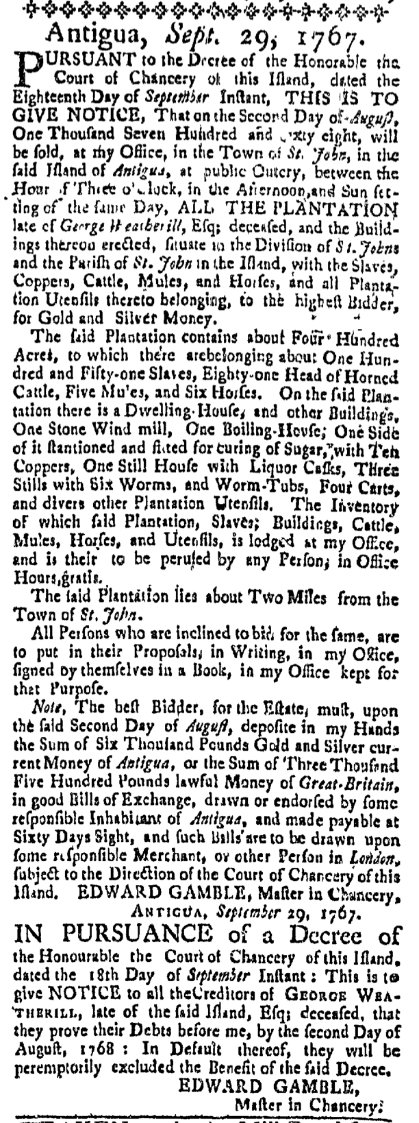 Mar 10 - Massachusetts Gazette Supplement Slavery 2