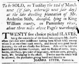 Mar 10 - Virginia Gazette Purdie and Dixon Slavery 6