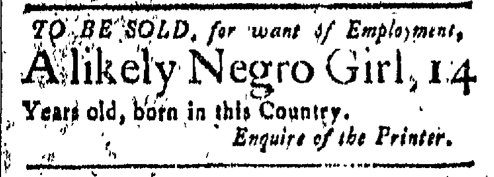 Mar 18 - New-London Gazette Slavery 1