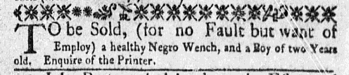 Mar 21 - New-York Gazette Weekly Mercury Slavery 3