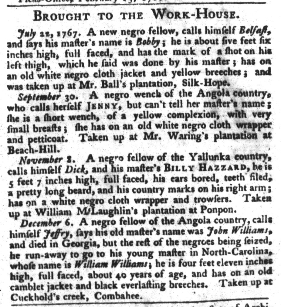 Mar 22 - South-Carolina Gazette and Country Journal Slavery 15