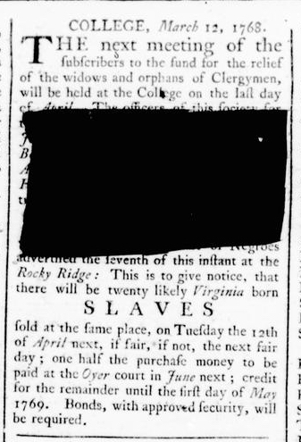 Mar 24 - Virginia Gazette Rind Slavery 2
