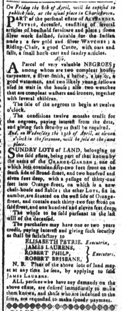 Mar 25 - South-Carolina and American General Gazette Slavery 11