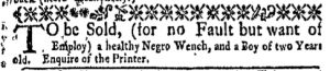 Mar 28 - New-York Gazette Weekly Mercury Supplement Slavery 2