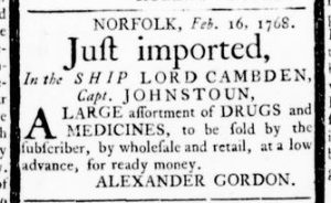 Mar 3 - 3:3:1768 Virginia Gazette Rind