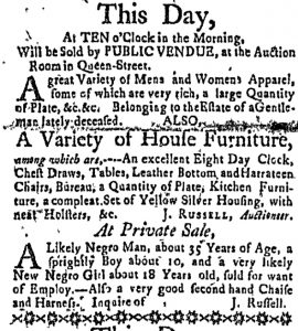 Apr 21 - Massachusetts Gazette Slavery 1