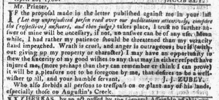 Apr 27 - 4:27:1768 Georgia Gazette