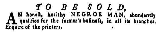 May 5 - Pennsylvania Gazette Supplement Slavery 1