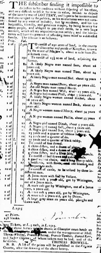 Jun 2 - Virginia Gazette Purdie and Dixon Slavery 4