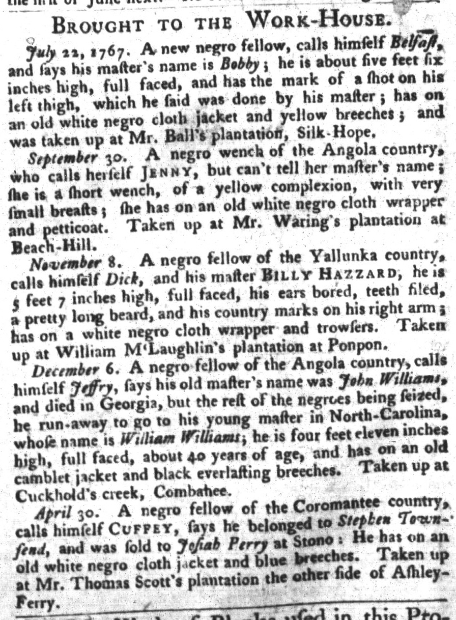 May 17 - South-Carolina Gazette and Country Journal Supplement Slavery 4