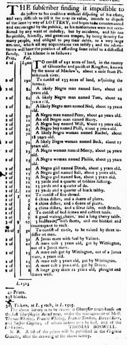 May 26 - Virginia Gazette Purdie and Dixon Slavery 1