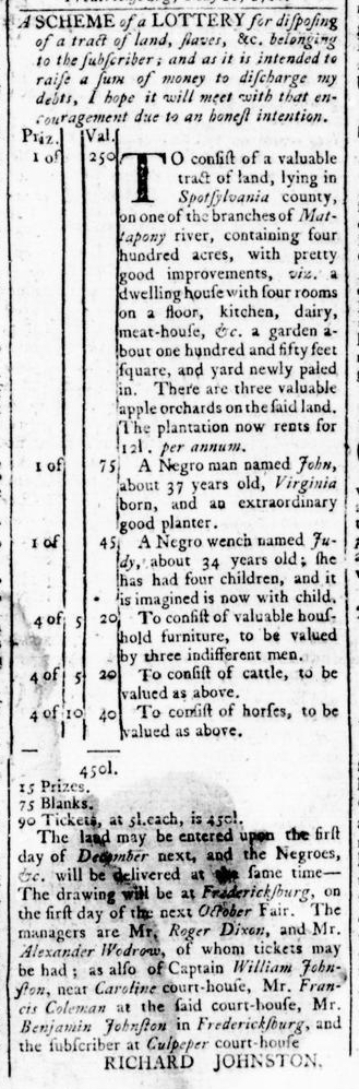 May 26 - Virginia Gazette Rind Slavery 1