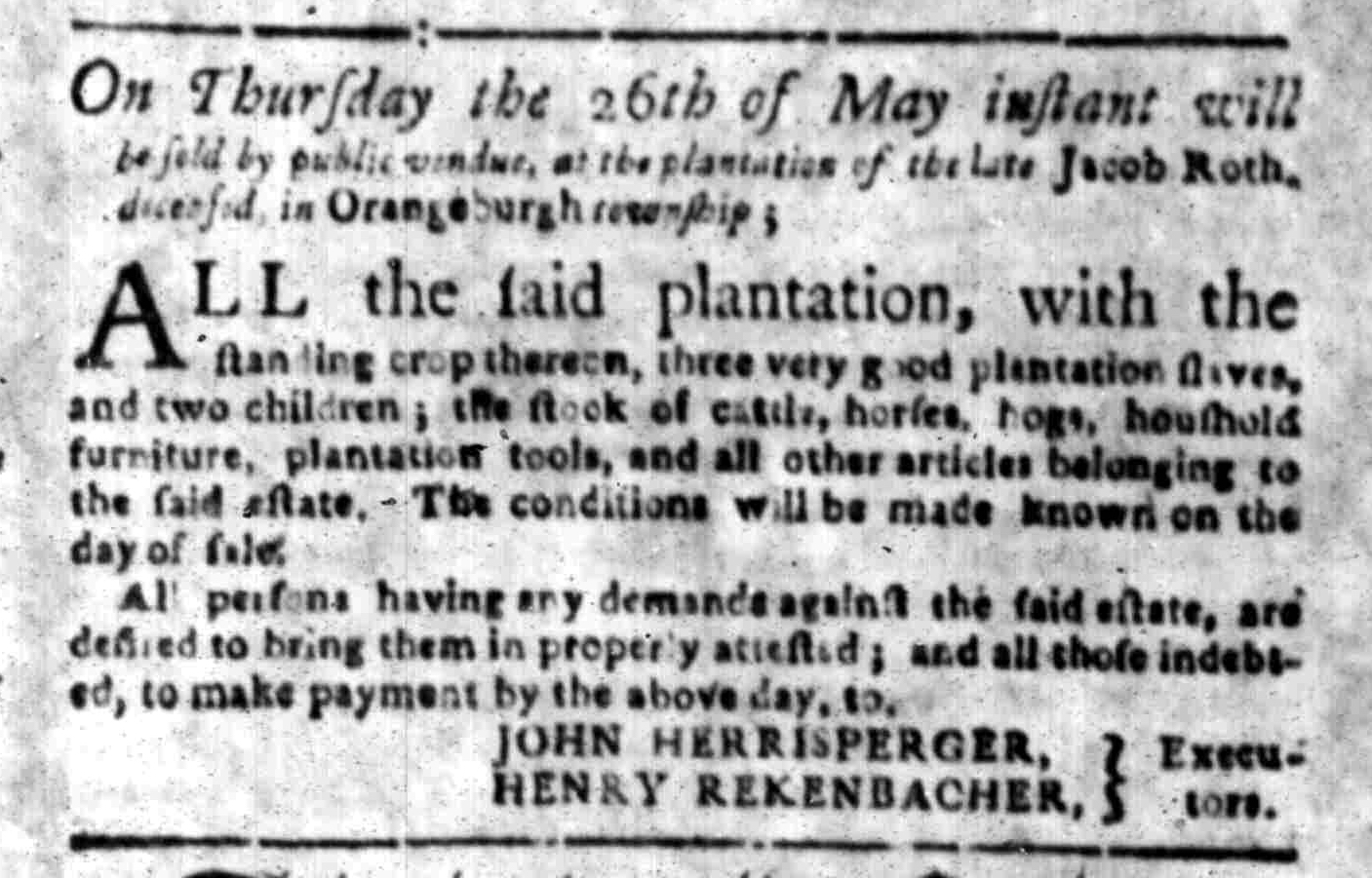 May 9 - South-Carolina Gazette Slavery 3
