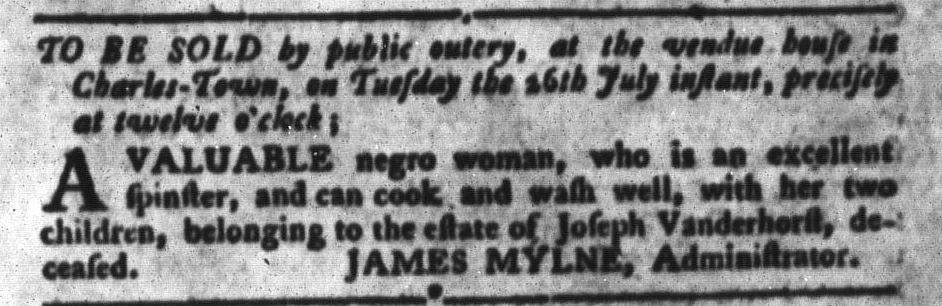 Jul 5 - South-Carolina Gazette and Country Journal Slavery 3