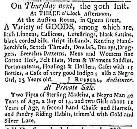 Jun 27 - Boston Evening-Post Slavery 1
