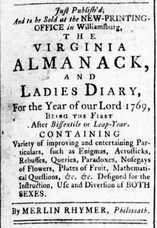 Jun 30 - 6:30:1768 Virginia Gazette Rind