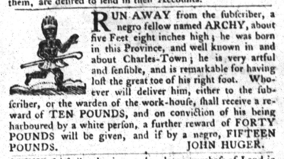 Jun 7 - South-Carolina Gazette and Country Journal Supplement Slavery 1