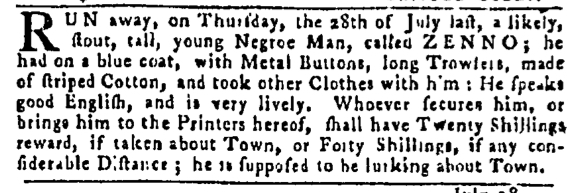 Aug 4 - Pennsylvania Gazette Slavery 2