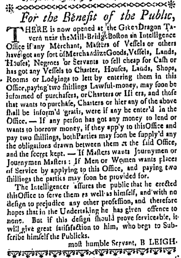 Jul 28 - 7:28:1768 Boston Weekly News-Letter
