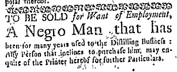 Jul 28 - Boston Weekly News-Letter Slavery 1