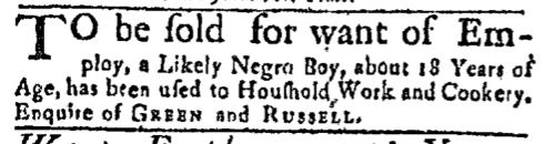 Aug 15 - Massachusetts Gazette Green and Russell Slavery 1