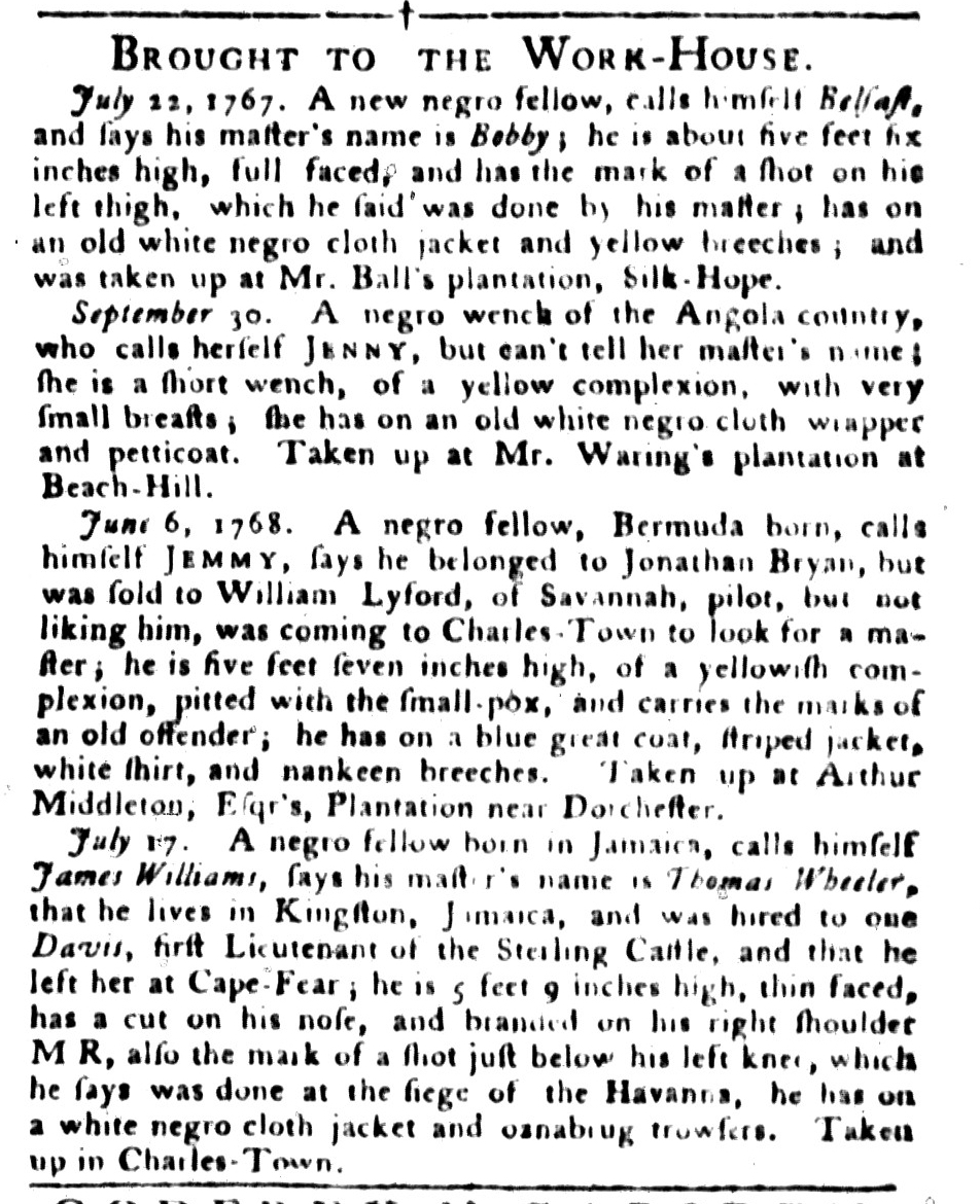 Aug 16 - South-Carolina Gazette and Country Journal Supplement Slavery 5