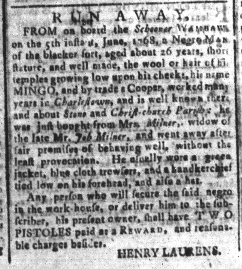Aug 19 - South-Carolina and American General Gazette Slavery 7