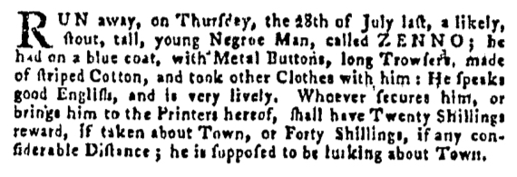 Aug 25 - Pennsylvania Gazette Supplement Slavery 2