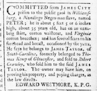 Aug 25 - Virginia Gazette Rind Slavery 5