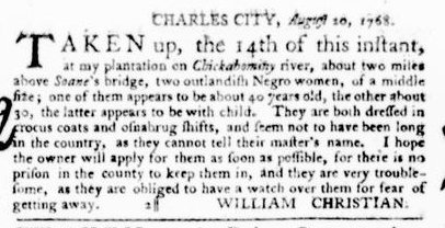 Sep 15 - Virginia Gazette Purdie and Dixon Slavery 8