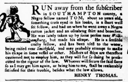 Sep 15 - Virginia Gazette Purdie and Dixon Slavery 9