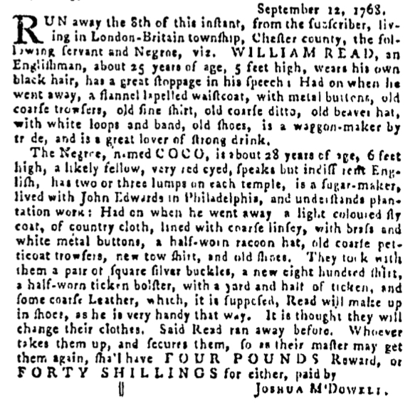 Sep 29 - Pennsylvania Gazette Supplement Slavery 2