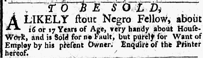 Nov 21 - New-York Gazette Weekly Post-Boy Slavery 2